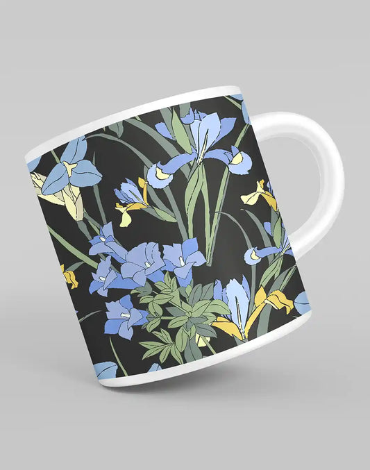 Indigo Petals Mug